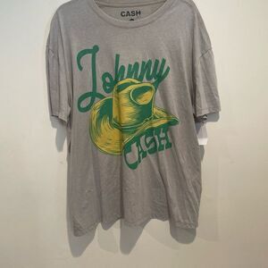 Ash Gray Tee with Green and Yellow Graphic